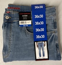 Lucky Brand Men's 223 Straight Fit 5 Pocket Stretch Denim Jeans Light Blue 36x30