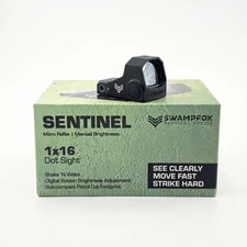 Swampfox Sentinel Green Dot Sight 1x16 3MOA Micro Reflex Manual AdiustFor aiming