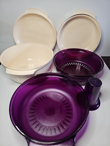 Tupperware TupperWave Pila Cocina Microondas Set 6 Piezas Mezcla Combinada Púrpura Bronceado - Imagen 1 de 11