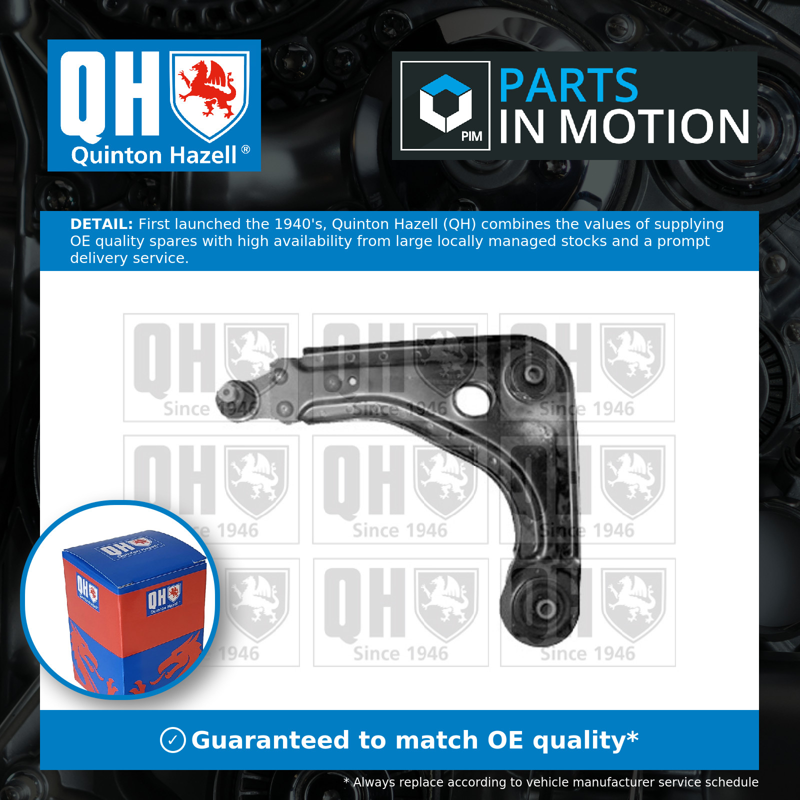 Wishbone / Suspension Arm Front Left QSA1651S Quinton Hazell Track Control New