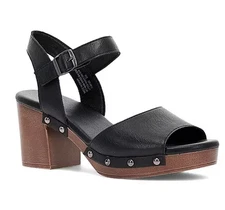 Frye and Co. Women's Size 8.5 M, Girard High Block Heeled Sandals, Black 