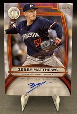 Zebby Mattews 2025 Topps Tribute Orange Auto /25 Minnesota Twins RC TA-ZM