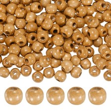 150-Pack Natural Wood Beads 9x10mm for DIY Crafts/Bracelet Light Brown 