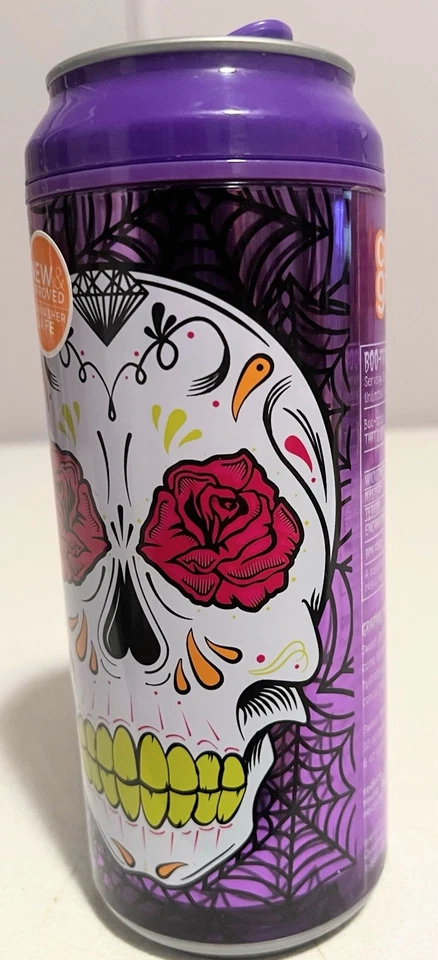 Vaso púrpura Cool Gear Soda 16 oz calavera de azúcar día de los muertos Halloween Foto 3 de 4