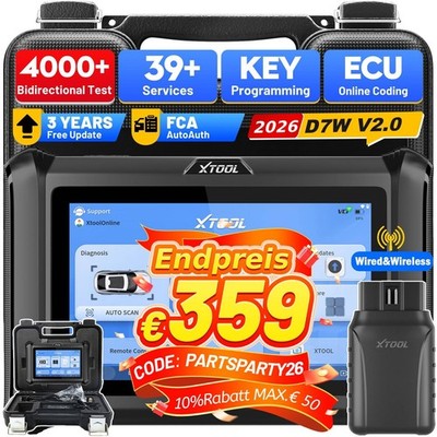 XTOOL D7W Auto Fehler Auslesen Profi OBD2 Diagnosegerät Alle System ECU Coding