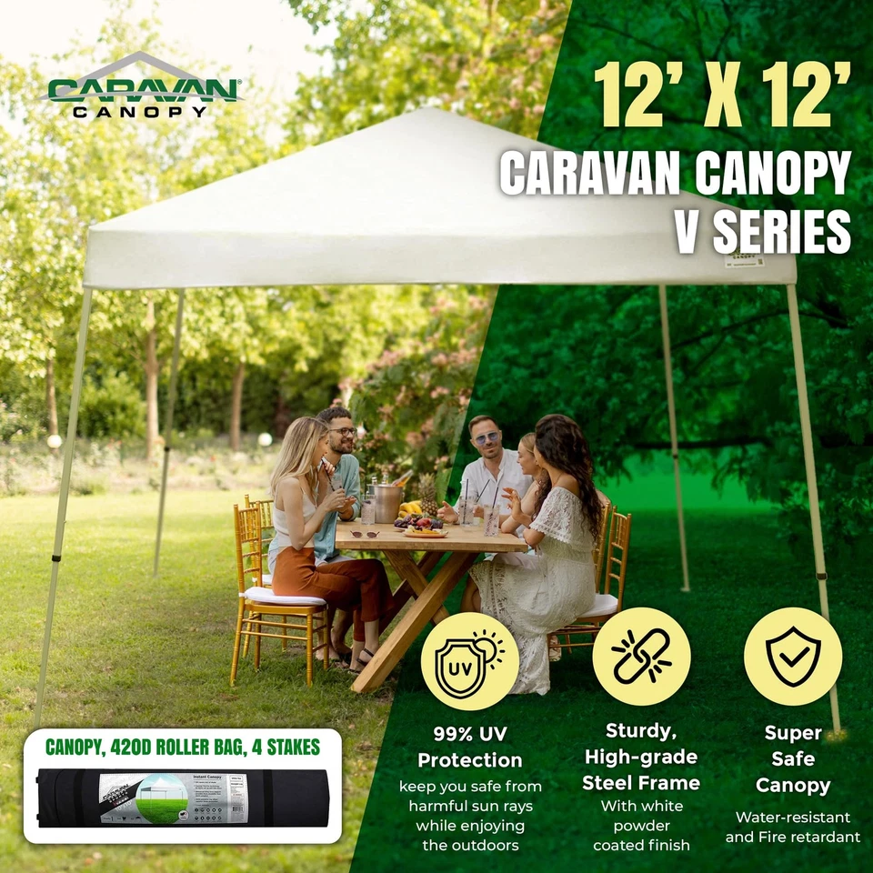Canopy V Series 12 by 12 Foot Outdoor Shade Instant Canopy Kit with Steel Fra... - Image 2 of 4