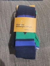 Burton Kid's Weekend Midweight 2-Pack Socks Youth M/L, Ballad Blue New