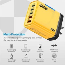 240W GaN USB C Charger 5 in 1 Fast Charging Phone Charger Power Adapter