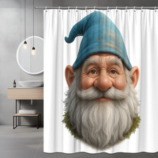 Whimsical Gnome Shower Curtain - Cute Blue Hat Design