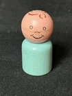 Vintage 1960's Fisher Price Little People Straight Body Figure - Light Blue Boy