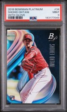 2018 BOWMAN PLATINUM WITH GLOVE #34 SHOHEI OHTANI ROOKIE RC PSA 9