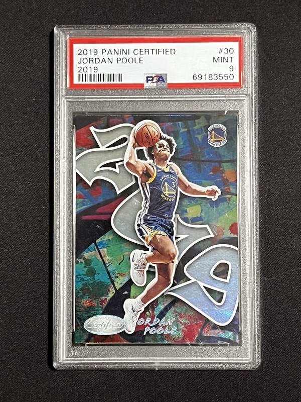 PSA 9 2019-20 Panini Certified Jordan Poole 2019 Rookie RC #30 Warriors