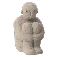 J-Line Zement Figur Sitzend Grau 25 Cm Skulptur Deko Objekt Dekofigur Skulptur