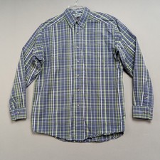 Ariat Pro Series Shirt Mens L Blue Plaid Long Sleeve Button Down Cotton Blend