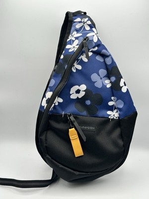 Sherpani Esprit Floral Nylon Sling Crossbody Bag Black Blue White