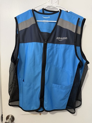 Delivered Crew Blue XL 100% Polyester Pockets Work Wear Reflective Vest Bundle