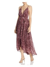 FAME AND PARTNERS Womens Spaghetti Strap Below The Knee Evening Hi-Lo Dress