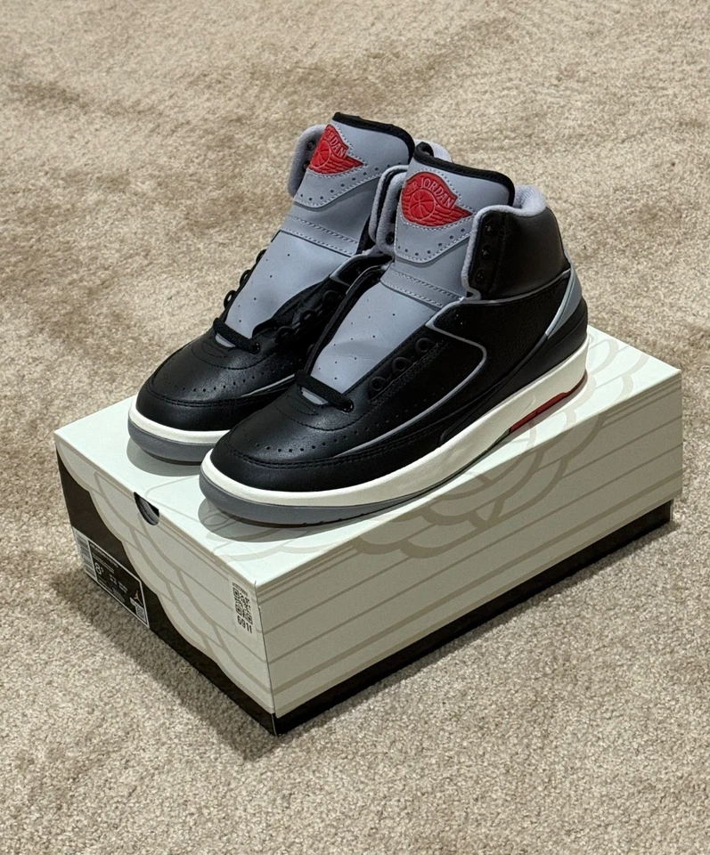 Tênis Nike Air Jordan 2 retrô preto cimento masculino EUA tamanho 8.5 - DR8884-001 - NOVO - Imagem 3 de 4