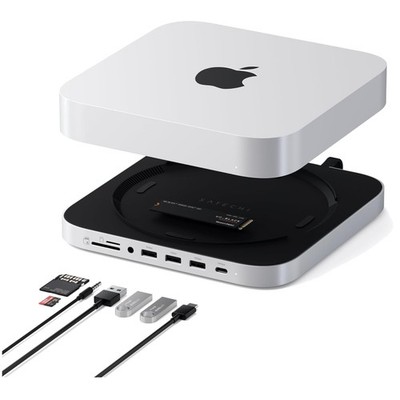 Mac Mini Hub & Stand with SSD Enclosure - Silver