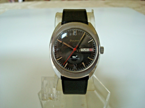 Bulova N1 Sea King Whale Mens Automatic SS Watch 11AOACB Day-Date Quick Set VGC