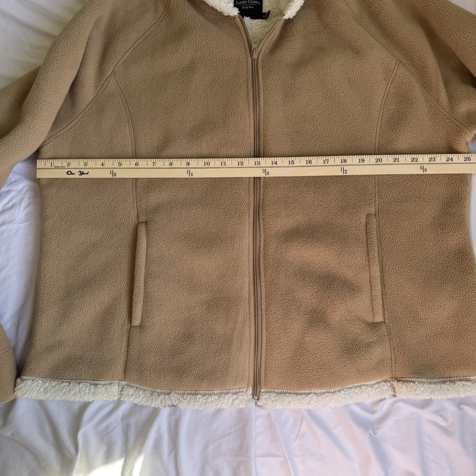 Sudadera con capucha para mujer Faded Glory tostada forrada de sherpa cremallera completa talla XSmall Foto 4 de 4