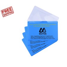 Credit Card Size Magnifier - 4 Pack Lightweight Fresnel Lens for Easy Reading