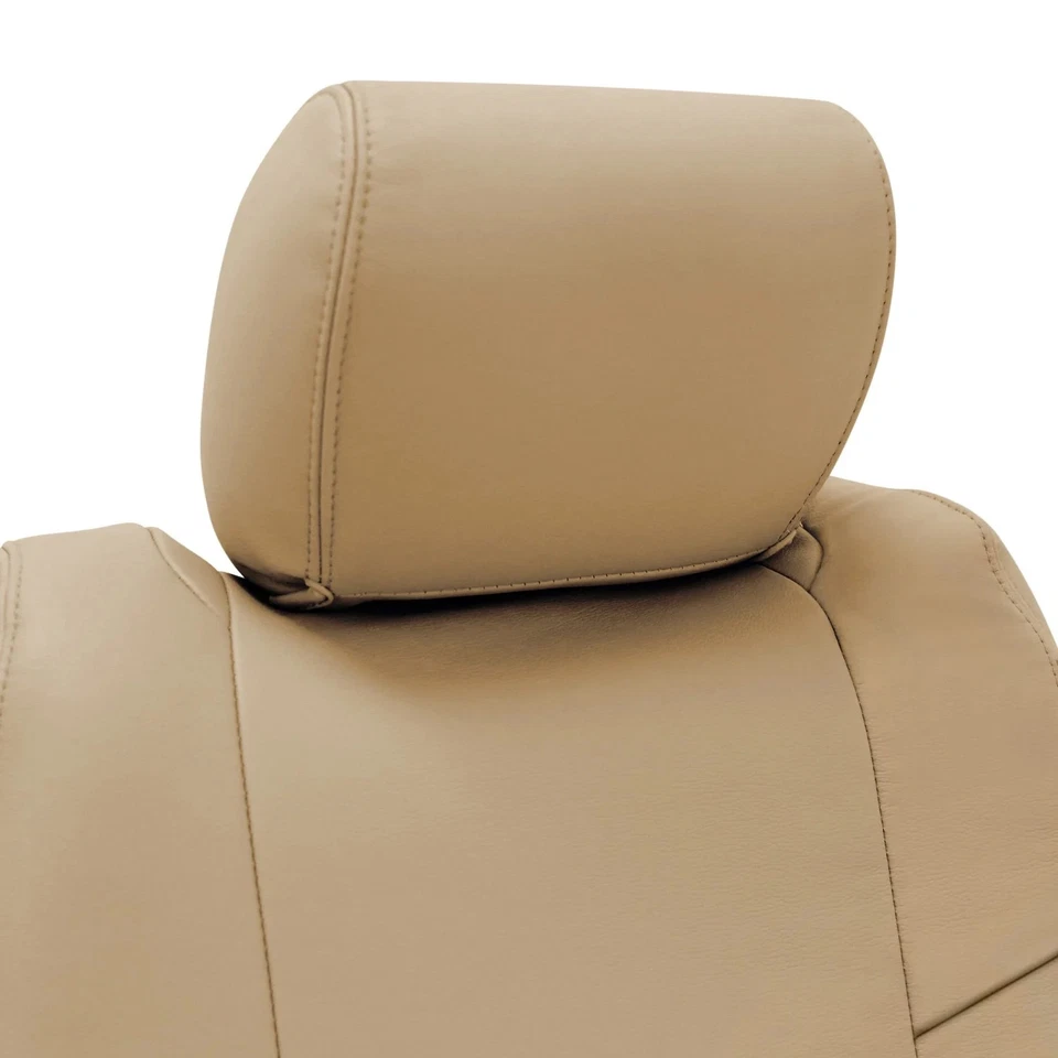 For GMC C3500HD 93-94 Coverking Genuine Leather 1st Row Beige Custom Seat Covers Foto 2 de 4