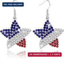 4th of July Patriotic Earrings Stud Dangle Drop Jewelry Gift for Women USA