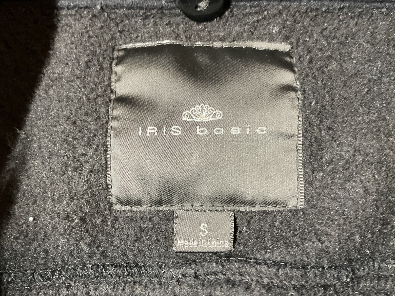 Iris Basic Women’s Black Pea Coat Jacket Size S - image 8