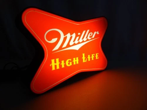 Vintage design Miller High Life LED Light Box – "The Champagne of Beers" USB-Pow