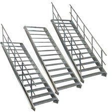 14 Stufen Stahltreppe Breite 60 - 160 cm, Geschossh&ouml;he 210 - 280 cm