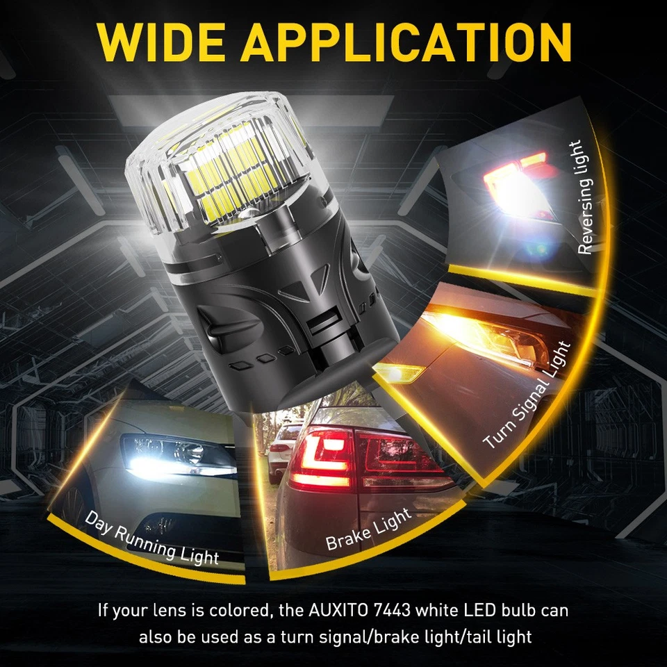 T20 580 Canbus Error Free W21/5w 7443 Reverse Bulb Led DRL Side Light White Smd - image 4 of 4