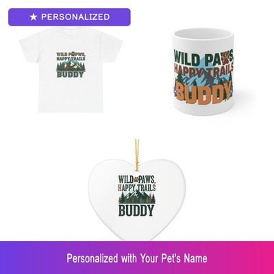 Custom Pet Paw Gift Set Shirt Mug Ornament Personalized Name Bundle