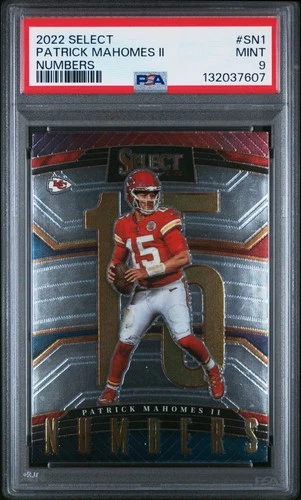 2022 PANINI SELECT NUMBERS #SN1 PATRICK MAHOMES II PSA 9