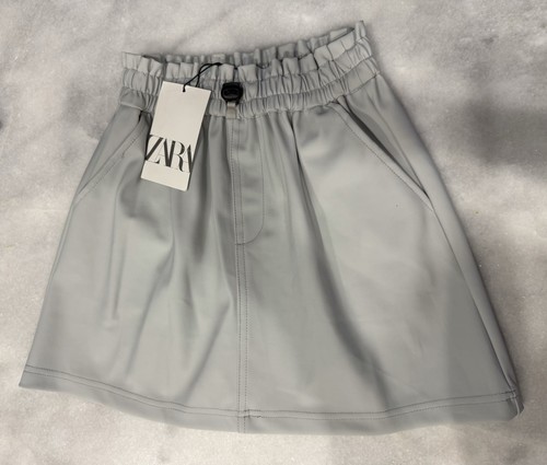 New Zara Skirt Girls Size 9 Gray Pull On Elastic Waist With Pockets - Picture 4 of 5
