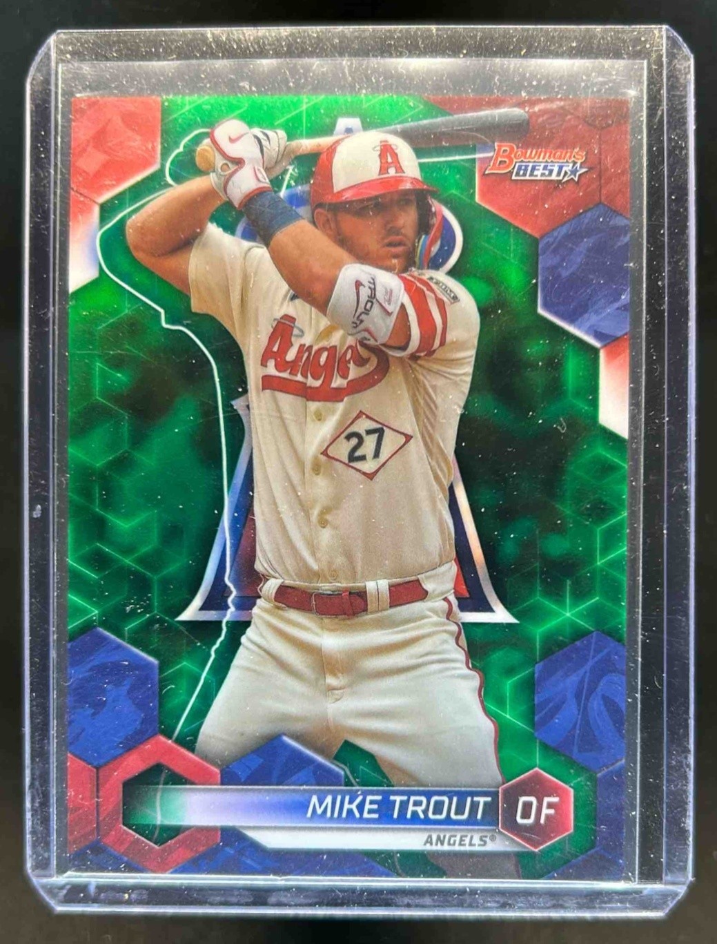 2023 Bowman's Best Mike Trout Green Refractor #43/99 Angels