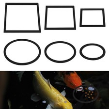PEUTIER 6pcs Fish Feeding Rings, Aquarium Floating Plant Medium, Black