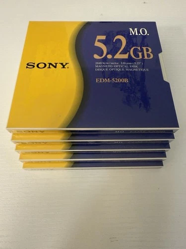 SONY EDM-5200B Magneto Optical Discs NEW OEM Sealed (5-Pack)