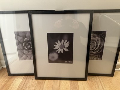 StyleWell Black And White Picture Frames. Set Of 3. Matted Frame. 8 By 10 Inch