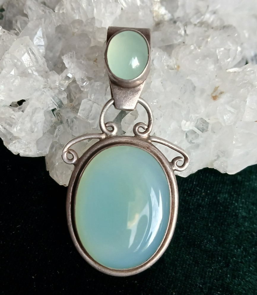 Sterling Chalcedony Statement Pendant - image 1