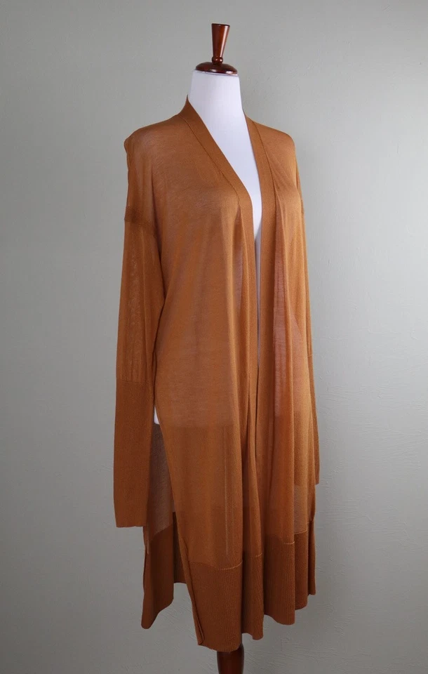 LAFAYETTE 148 Nueva York $398 Lyocell Mezcla de Seda Largo Cardi Suéter Top Talla XL Foto 2 de 4