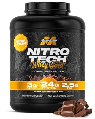 Muscletech Whey Protein Powder Double Rich Chocolate 5Lb - Nitro-Tech Whey