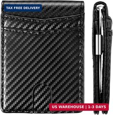 RFID Wallet Minimalist Slim Front Pocket Bifold ID Window Money Clip Men US