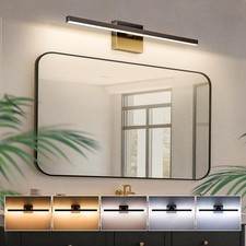 Bathroom Lighting Fixtures Over Mirror, 24 Inch 16W IP44 Black Modern Vanity ...
