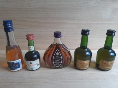 5 x Mignonnettes COGNAC Miniatur Mini Flasche Courvoisier XO VSOP Marnier