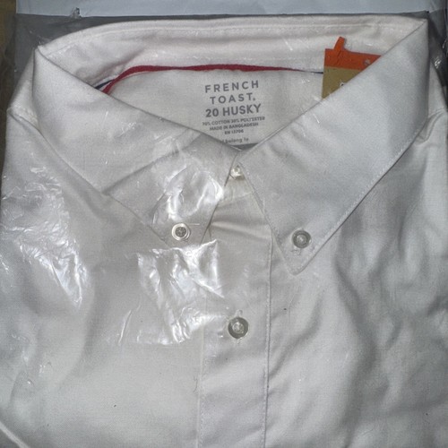 Boys French Toast Uniform Casual White Short Sleeved Shirt Size 20 Husky New