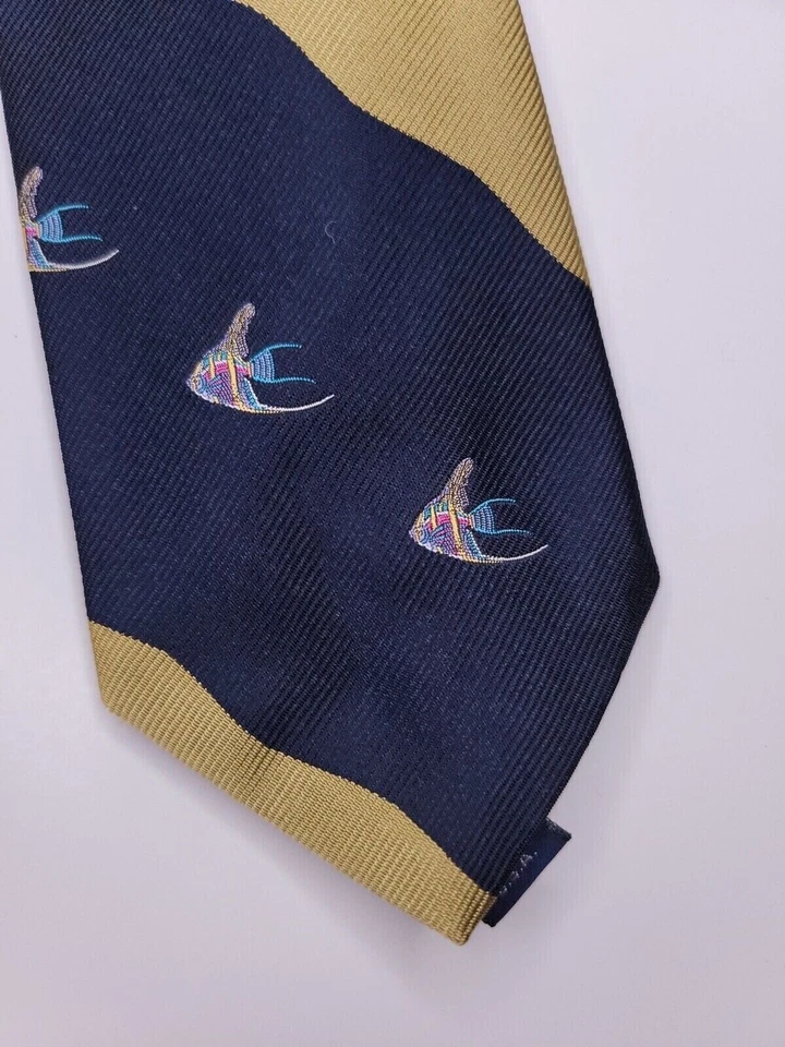 Corbata formal Henry Grethel para hombre 55"Lx3,25"W latón/azul marino Foto 2 de 4