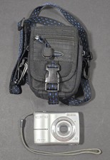 Olympus FE-170 compact digital camera in silver, complete with padded case