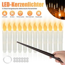 12x Schwebende Kerzen mit Zauberstab LED Kerzen Flackernde Flamme Magic Wand DHL