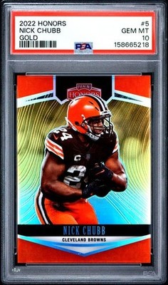 2022 PANINI HONORS #5 NICK CHUBB GOLD 5/5 PSA 10